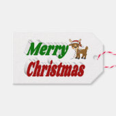 Merry Kerstreindeertypografie Cadeaulabel (Voorkant (Horizontaal))