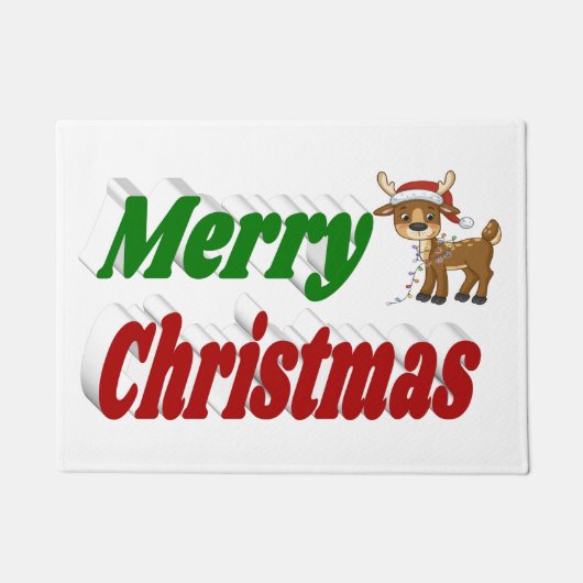Merry Kerstreindeertypografie Deurmat (Voorkant)