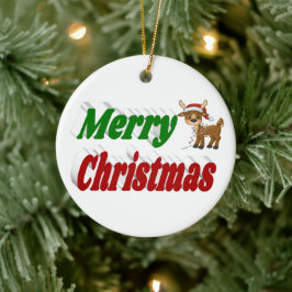 Merry Kerstreindeertypografie Keramisch Ornament