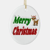 Merry Kerstreindeertypografie Keramisch Ornament (Rechts)