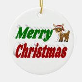 Merry Kerstreindeertypografie Keramisch Ornament (Voorkant)