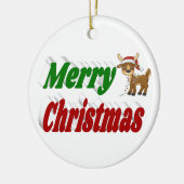 Merry Kerstreindeertypografie Keramisch Ornament (Links)