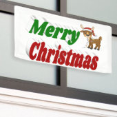 Merry Kerstreindeertypografie Spandoek (Buitenkant Gebouw)