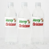 Merry Kerstreindeertypografie Waterfles Etiket (Flessen)