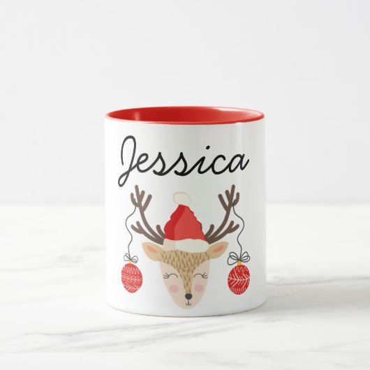 Merry Kerstrender Personalized Mugs Mok (Midden)