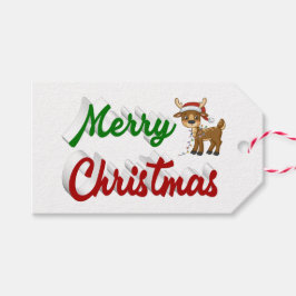 Merry KerstrenDER rood script Cadeaulabel