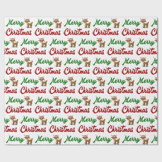 Merry KerstrenDER rood script Cadeaupapier (Vlak)