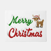 Merry KerstrenDER rood script Deurmat (Voorkant)