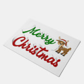 Merry KerstrenDER rood script Deurmat (Schuin)