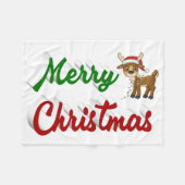 Merry KerstrenDER rood script Fleece Deken (Voorkant (Horizontaal))