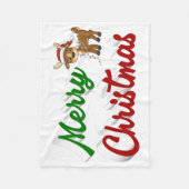 Merry KerstrenDER rood script Fleece Deken (Voorkant)