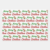 Merry KerstrenDER rood script Inpakpapier Vel (Voorkant 2)