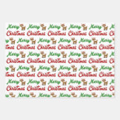 Merry KerstrenDER rood script Inpakpapier Vel (Voorkant)