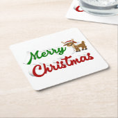 Merry KerstrenDER rood script Kartonnen Onderzetters (Schuin)