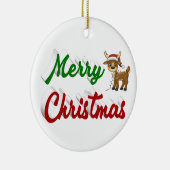 Merry KerstrenDER rood script Keramisch Ornament (Rechts)