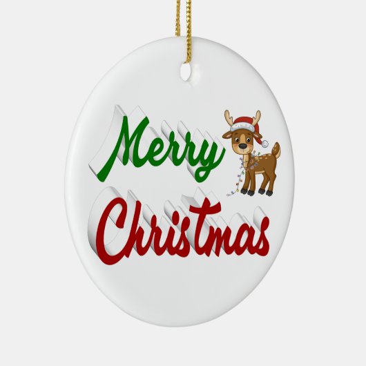 Merry KerstrenDER rood script Keramisch Ornament (Rechts)