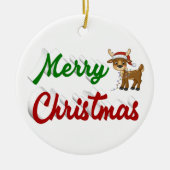 Merry KerstrenDER rood script Keramisch Ornament (Voorkant)