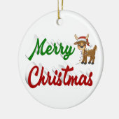 Merry KerstrenDER rood script Keramisch Ornament (Links)