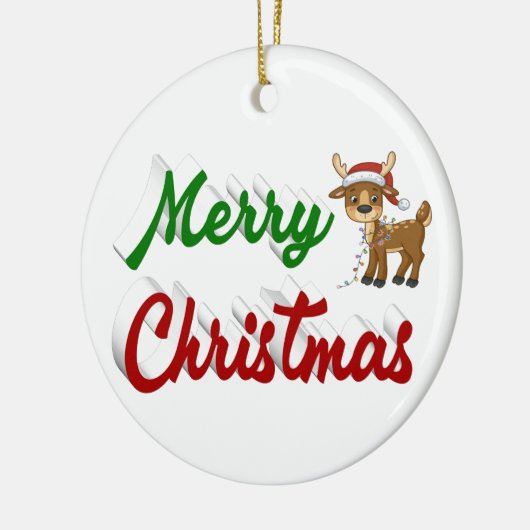 Merry KerstrenDER rood script Keramisch Ornament (Links)