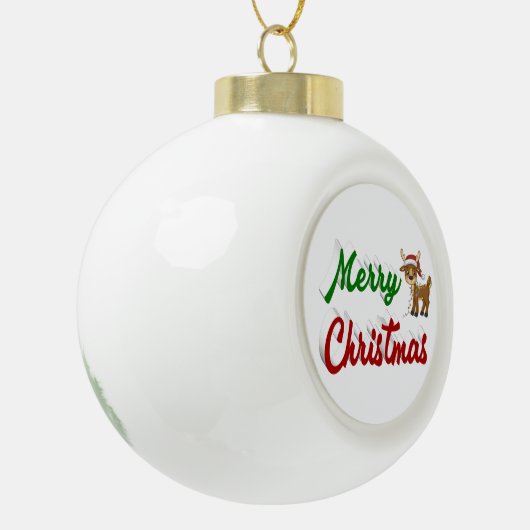 Merry KerstrenDER rood script Keramische Bal Ornament (Links)