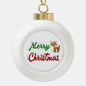 Merry KerstrenDER rood script Keramische Bal Ornament (Voorkant)