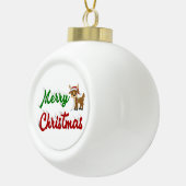 Merry KerstrenDER rood script Keramische Bal Ornament (Rechts)