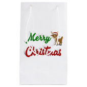 Merry KerstrenDER rood script Klein Cadeauzakje (Voorkant)