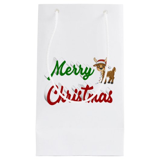 Merry KerstrenDER rood script Klein Cadeauzakje (Voorkant)