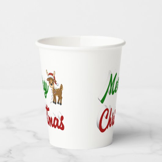 Merry KerstrenDER rood script Papieren Bekers (Links)