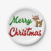 Merry KerstrenDER rood script Papieren Bordje (Voorkant)