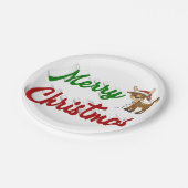 Merry KerstrenDER rood script Papieren Bordje (Gekanteld)