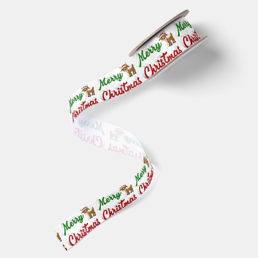 Merry KerstrenDER rood script Satijnen Lint (Achterkant)