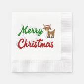 Merry KerstrenDER rood script Servet (Voorkant)