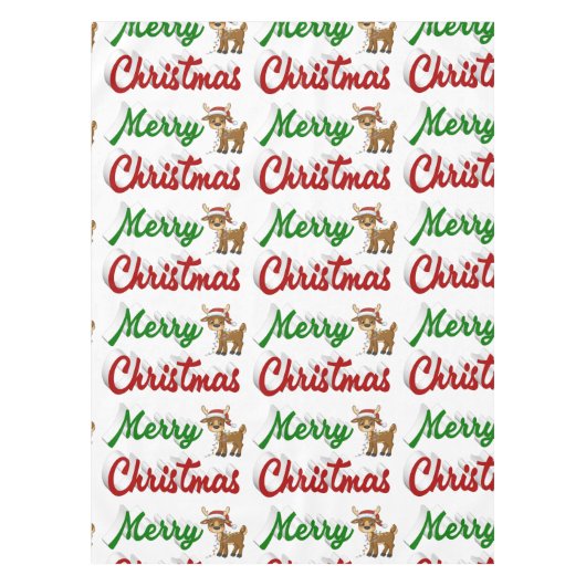 Merry KerstrenDER rood script Tafelkleed (Voorkant)