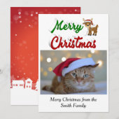 Merry-kerstrendierfotoscript Feestdagenkaart (Voorkant / Achterkant)