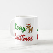 Merry Kerstrennier rood halve script Koffiemok (Voorkant links)