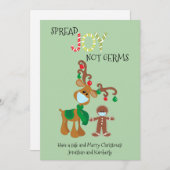 Merry kerstrenrenrennier Face Mask Spread Joy 2020 Feestdagenkaart (Voorkant / Achterkant)