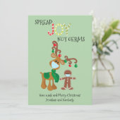 Merry kerstrenrenrennier Face Mask Spread Joy 2020 Feestdagenkaart (Staand voorkant)