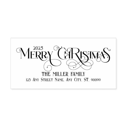 Merry Kerstrepografie Rubberstempel (Afrduk)