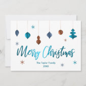 Merry Kerstrero Blauwgroen Copper Navy Decor Kaart (Voorkant)