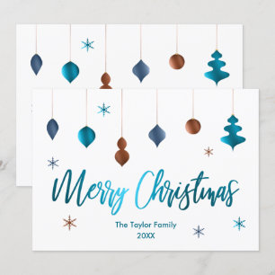 Merry Kerstrero Blauwgroen Copper Navy Decor Kaart