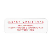 Merry kerstretournelabel | wit etiket (Voorkant)