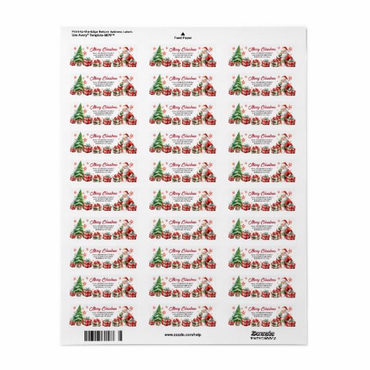 Merry kerstretournering etiket (Full Sheet)