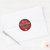 Merry kerstretournering ronde sticker (Envelop)