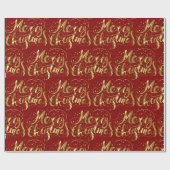Merry Kerstretro goudtypografie Cadeaupapier (Vlak)