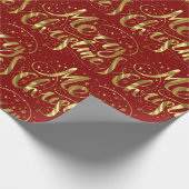 Merry Kerstretro goudtypografie Cadeaupapier (Hoek)