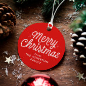 Merry kerstretro script rode vakantie bedankjes labels