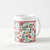 Merry Kerstretro Snowflake Polka Dots Koffiemok (Voorkant rechts)