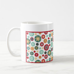 Merry Kerstretro Snowflake Polka Dots Koffiemok
