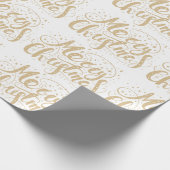 Merry-kerstretro-typografische vormgeving cadeaupapier (Hoek)